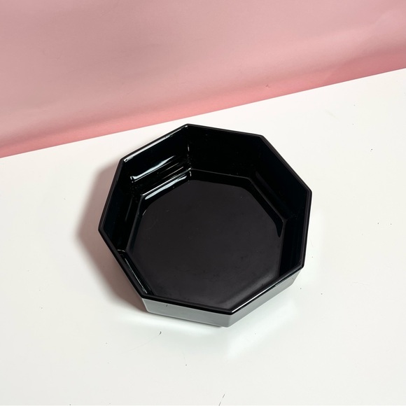 Vintage retro Arcoroc France black octagon trinket dish bowl - Picture 1 of 5